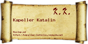 Kapeller Katalin névjegykártya